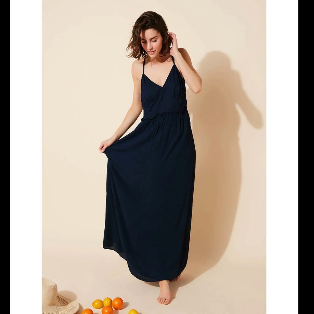 Sud Express Maxi Dress Navy Blue from Paris